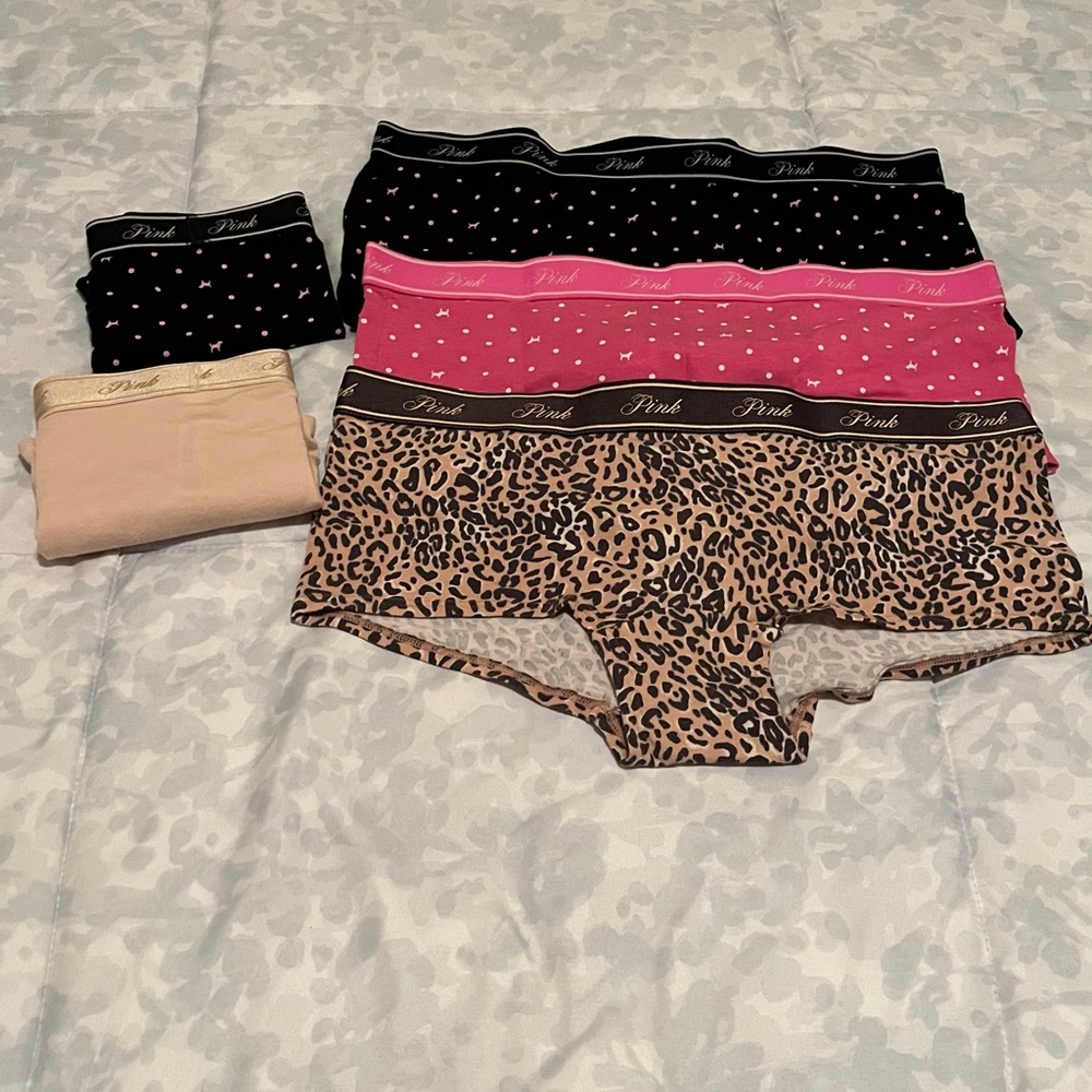 Victoria's Secret Pink Mid-Rise Boy Shorts — Bundle of 5